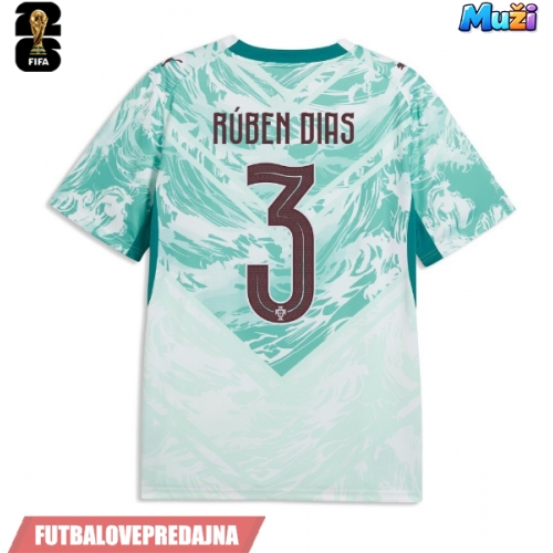 Lacne Muži Futbalové dres Portugalsko Ruben Dias #3 MS 2026 Krátky Rukáv - Preč